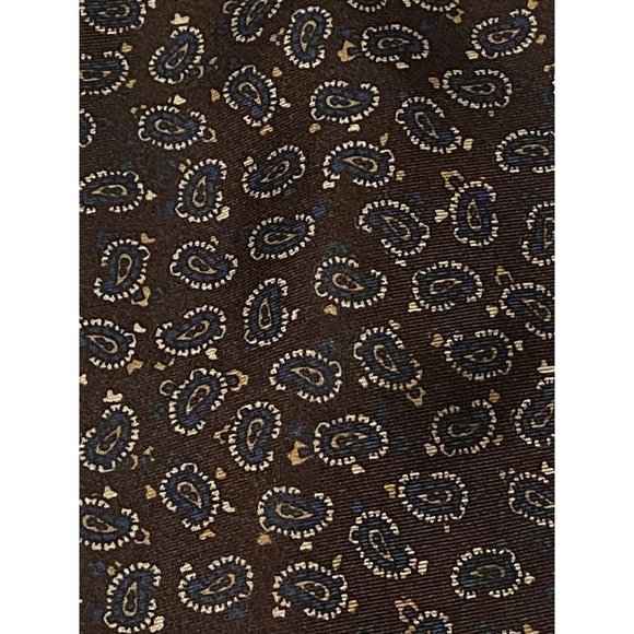 Vintage Silk Mens Neck Tie Jesters Paisley Designed Brown Made In USA Formal - Picture 3 of 7